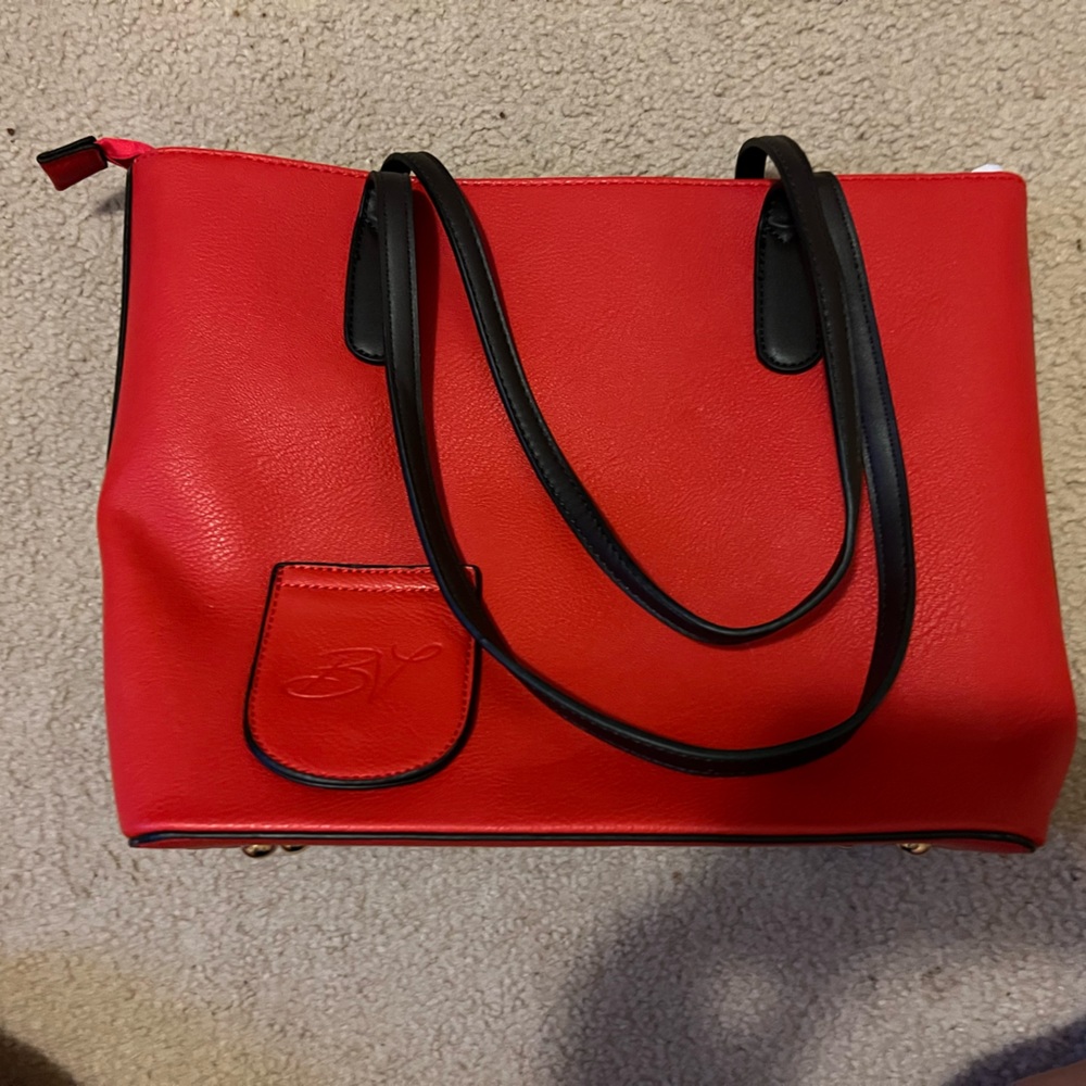 PortoVino Classic Red Wine Purse Flask Tote Bag Vegan Leather Zipper Large